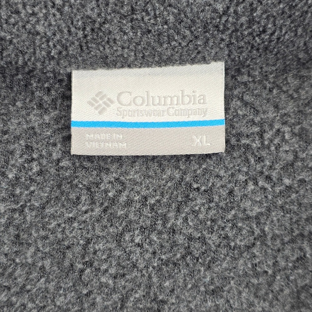 Columbia Fleece Jacket Mens XL Gray Full Zip Mock Neck Raglan Outdoor Layer - Picture 4 of 8